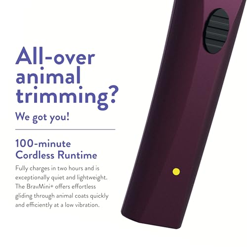Wahl Professional Animal Bravmini+ Pet, Dog, Cat, & Horse Cordless Trimmer Kit - Purple