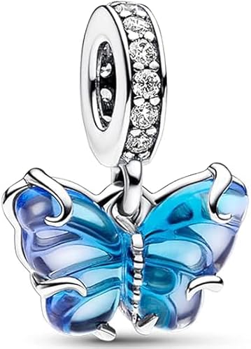 TINSLO Bead Charm Ciondolo Argento Sterling 925 con Cubic Zirconia Pendenti per Pandora Braccialetti, Compatibile con Braccialetti e Collane europei