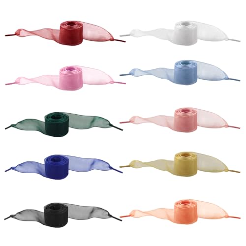 Zorfeter 10 Pairs Fashion Shoe Laces 2.5 CM Wide, Soft Silk Satin Shoelaces Colorful Shoestrings, Casual Flat Shoestrings for Women Girls/Lady Sneaker(10 Colors, 47.24” Length)