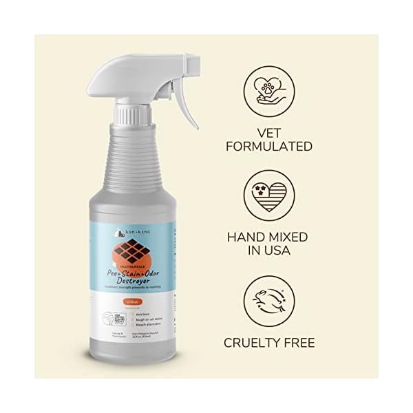 kin+kind Pet Odor Eliminator for Home – Litter Deodorizer, Pet Urine Odor Eliminator Spray and Stain Remover Spray for Harwood Floods, Carpet and Fabric – Pee, Odor and Stain Destroyer 354 ml kin+kind Pet Odor Eliminator for Home – Litter Deodorizer, Pet Urine Odor Eliminator Spray and Stain Remover Spray for Harwood Floods, Carpet and Fabric – Pee, Odor and Stain Destroyer 354 ml