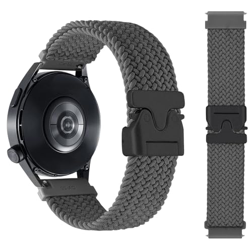 Image of YODI Parachute Buckle Strap Band Compatible With Redmi Watch 5 Lite Smartwatch Only, Braided design Classic Nylon Straps Accessories for Men and Women, Replacement Sport Strap Bands for Boys and Girls (BRAIDED-GREY)