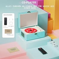 Yintiny Blue Time Musikbox CD-Player mit Lautsprecher für Heimdekoration – Ansicht 4