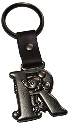 Authentic Disney Mickey Mouse Letter R Pewter Keychain (Key Ring)+ Free Disney Stickers