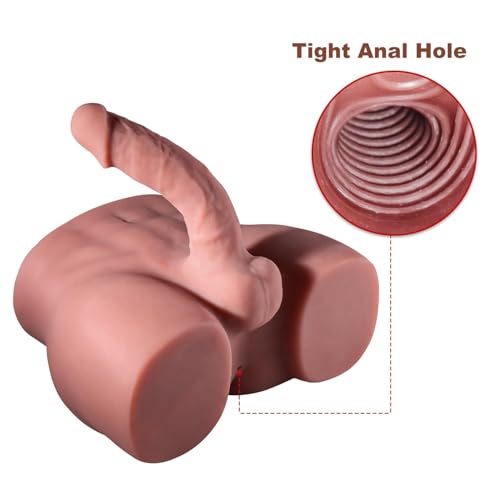 Image of Brown Male Sex Doll with Flexible Dildo,Realistic Thick Dildo for Women Men Gay Couple,10.2x7.1 inch,7.7lb