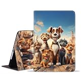 FQTBCEARI Case for Samsung Galaxy Tab A11 Plus (2025) / A9 Plus (2023) 11 Inch, Slim PU Leather Cover, Adjustable Stand with Auto Wake/Sleep Case, Cute Cartoon Dog
