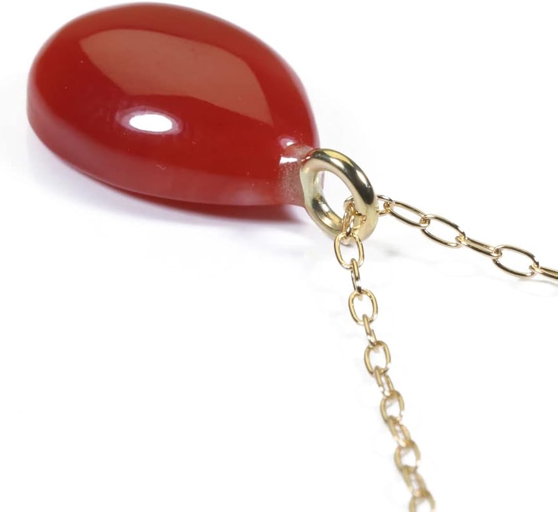 Amazon | ペンダント ネックレス 高知県産 血赤珊瑚 一粒 K18YG 無染色