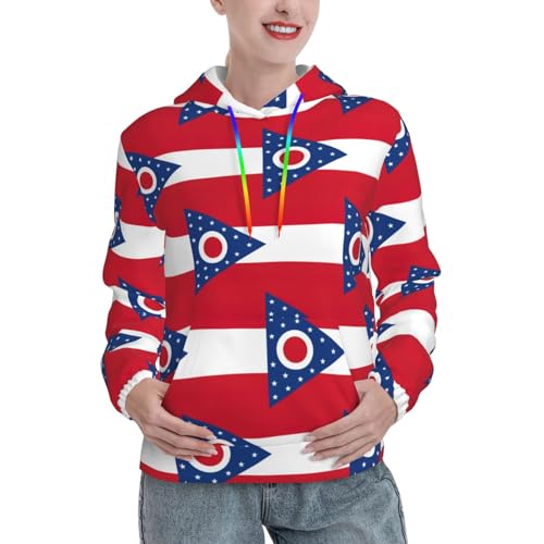 Sweat à capuche Ohio femme doux et chaud avec poche kangourou pour contrer le froid d'automne