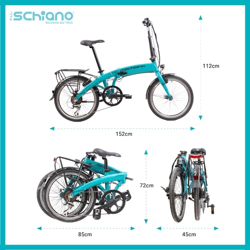 F.lli Schiano Galaxy, E Bike Klappbar 20 Zoll, 36V 10.4Ah Abnehmbarer Akku, Motor 250W 40Nm,...