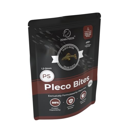 Image of Pleco Fish Feed 500g | High-Fiber Fish Food for Algae-Eating Bottom Dwellers | 1.2-2 mm Slow Sinking Pellets with Spirulina, Moringa & BSF Protein | Supports Digestion & Immunity