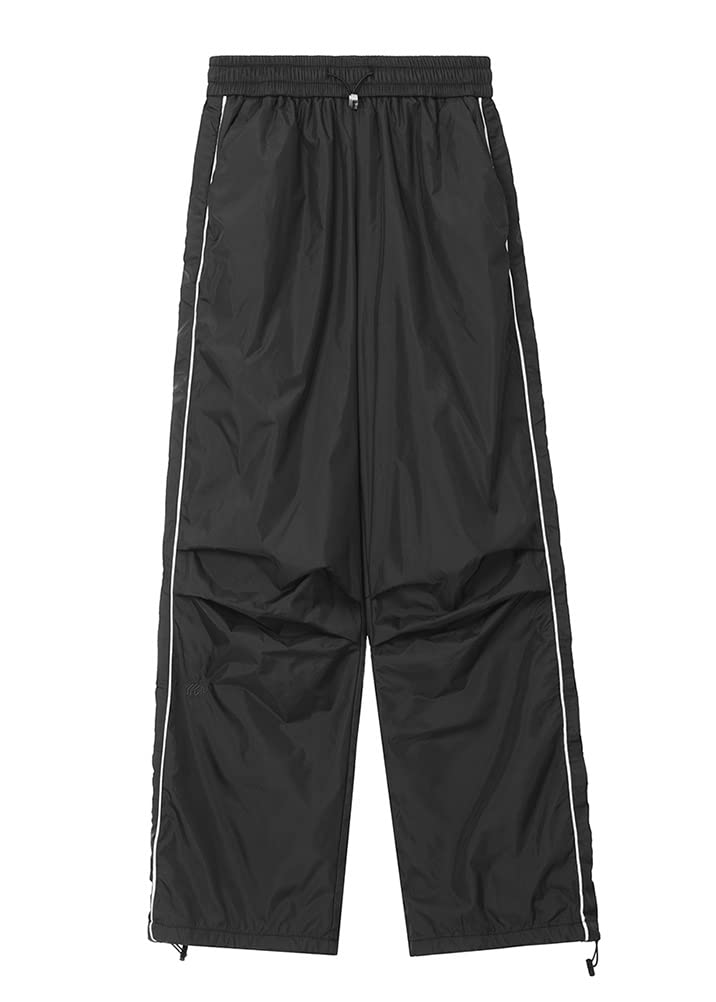 ORANDESIGNE Damen Parachute Hosen Y2k Hosen Baggy Cargohose Fallschirmhose Teenager Y2K Weites Bein Track Pants Vintage Baggy Hosen für Frauen 90er Streetwear Freizeithose Sweathose