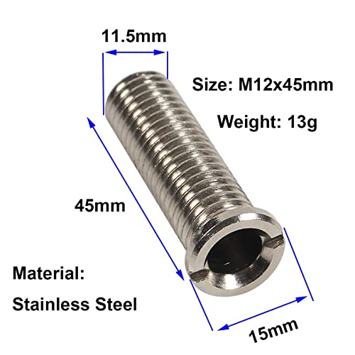 Qrity 2Pcs Stainless Steel Sink Strainer Bolt, 45mm Sink Basket Screw, for ASIN B06XBSS8QJ, B0725M4MY4, B07DFDLWLK - Image 2