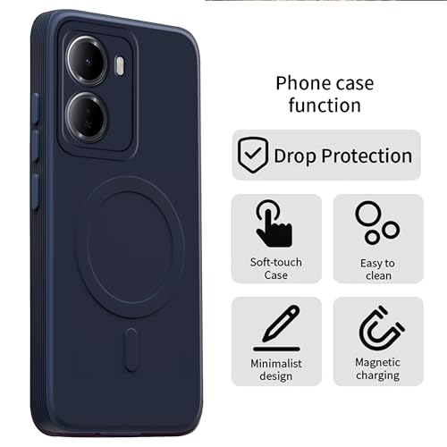 Image of amazon basics Back Cover for Redmi 15A 5G Soft Matte Silicone Mag-Safe Design (Mag-Safe Not Support) Camera Protection | Slim Fit Bumper Cover (Blue)