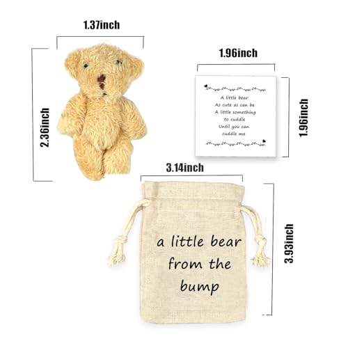 LUOKIFUR Pocket Bear ''Crash'' Gifts Pregnancy Announcements New Grandparents Gifts Baby Keepsake Gifts (Bump)