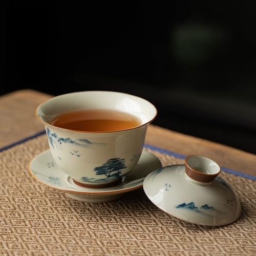 Gaiwan en porcelaine peinte à la main 160ml avec couvercle pour thé