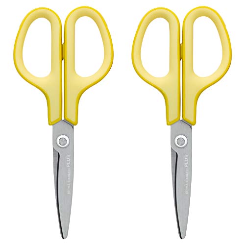 プラス はさみ フィットカットカーブ スタンダード イエロー 2個入セット 34514-2P