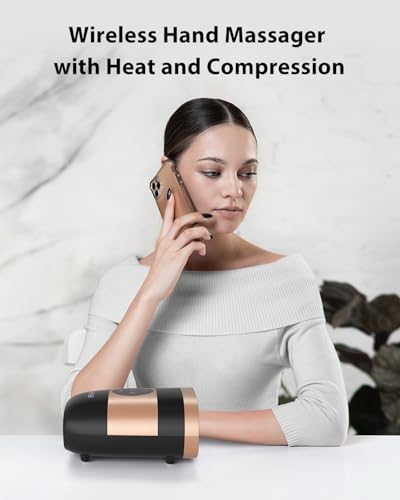Image of CINCOM Upgraded Hand Massager - Cordless & Portable Hand Massager with Heat & Compression for Arthritis and Carpal Tunnel Relief from Wrist to Palm and Finger (Black)