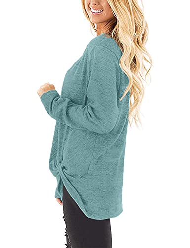 Image of SimpleFun Womens Tops and Blouses Dressy Casual Plus Size Lightweight T-shirts Sexy Shirts Light Green 3XL