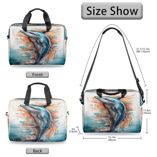 Maletín para portátil unisex 15.6-16 pulg diseño delfín miniatura 6