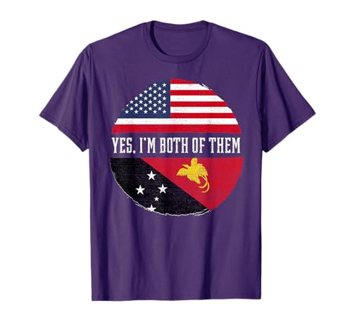 Half American Papua New Guinean USA Flag Papua New Guinea T-Shirt