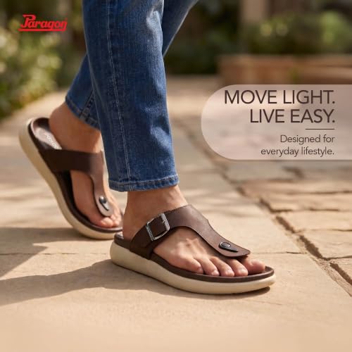 Image of PARAGON Men's Casual Sandals with Adjustable Buckle Strap | Soft Cushioned Footbed | Lightweight & Comfortable