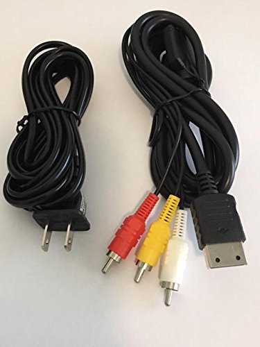 Sega Dreamcast Power Cord and AV Cable Audio Video Bundle Set - Combo Connection Kit for the Sega Dreamcast Console - TBGS