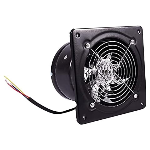 TOOED 220 V Extractor Fan 6 Inch Ventilation Extractor Fan Wall Mounting Silent Home Bathroom Kitchen Smoke Extractor Fan Ventilation Vacuum Cleaner Black Cover