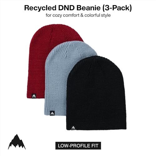 Image of Burton Kids' 3-Pack Recycled DND Beanie - Unisex Warm Winter Knit Hat for Boys & Girls - One Size