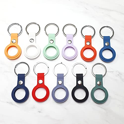 Image of Riggear Silicone Key Ring Holder Case Cover Compatible with Apple Airtag (Lavender)