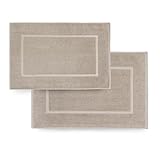 Welspun Basics Luxurious Cotton Tub Mat Set | Flax | 2 Piece Set | 16'x24', 20'x30' | Tufted Loop...