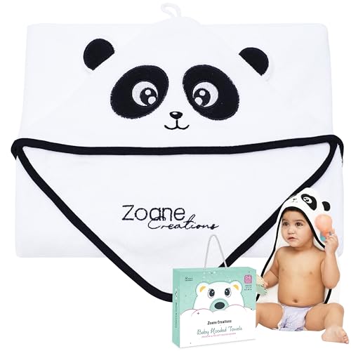 Zoane Creations 100% Rayon Hooded Baby Towels for Newborn – Ultra-Soft,Highly Absorbent, 500 GSM, 37 x 37 inches Perfect Cotton Baby Bath Towels Hooded for Newborns and Toddlers