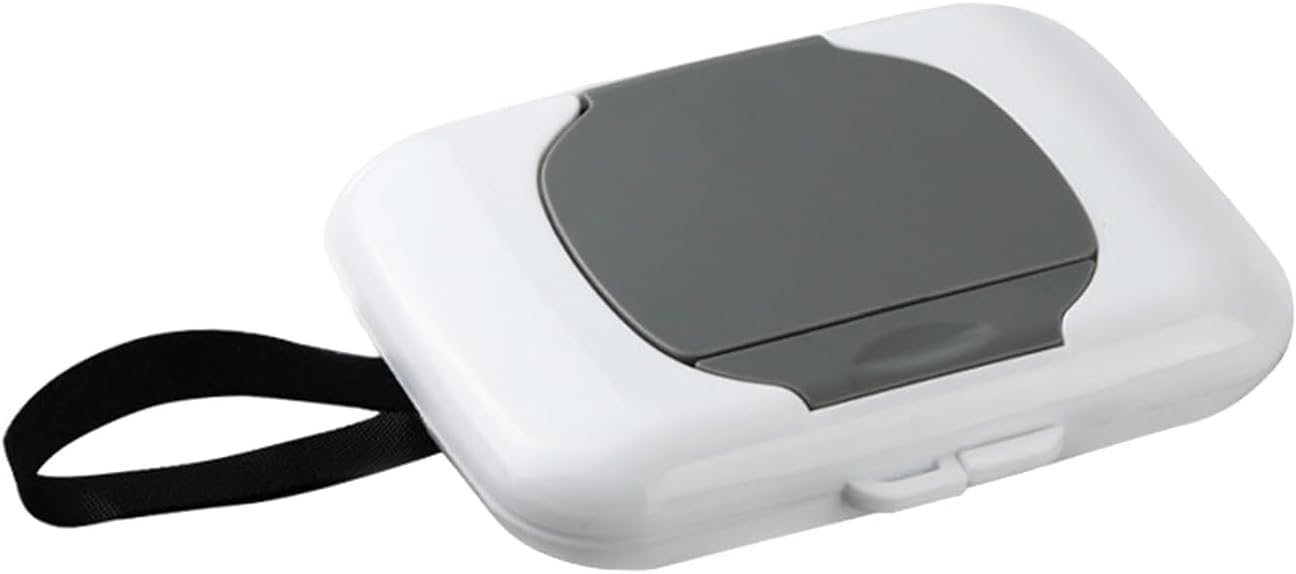 Gray Travel Wipe Holder Reusable, Hanging Dispensers Refillable Wipe Case Safe Wet Storage Baby Wipe Holder Travel Diaper, Wet Wipe Container Box Strollers, Wipe Holder Wet