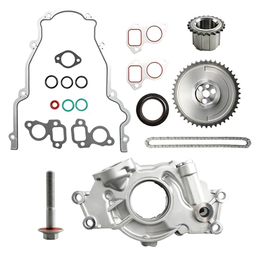 FANHAY M295HV LS High Volume Oil Pump & Timing Chain Kit Gaskets for Chevy Silverado Avalanche for Tahoe Suburban for Sierra for Yukon 4.8L 5.3L 5.7L 6.0L LS1 LS2 LS3 L96 LM7 LQ4 V8 Engine 1997-2013