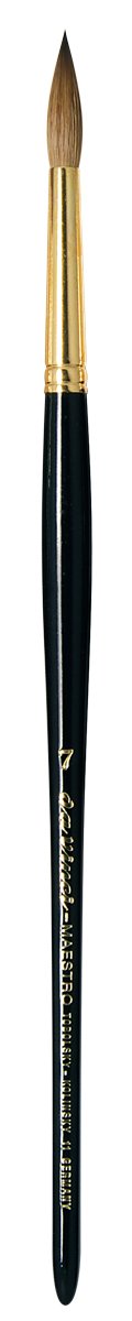 da Vinci Watercolor Series 11 Maestro Paint Brush, Fuller English Round Kolinsky Red Sable, Size 7