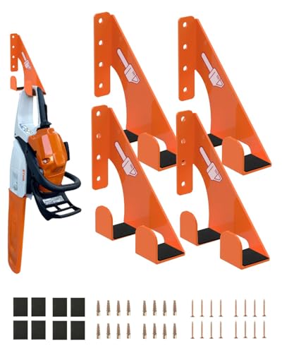 Chainsaw Holder -4 Pack- 180LB Heavy-Duty Alloy Steel Wall Mount