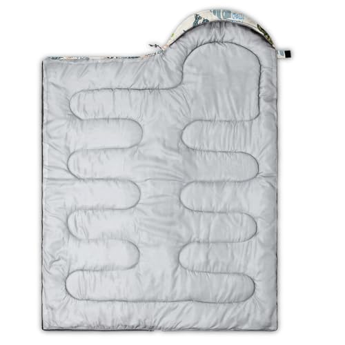 Bolsas de dormir QOOMO para camping, 3 estaciones, cálida y fresca, ligera y resistente al agua para adultos y niños miniatura 6