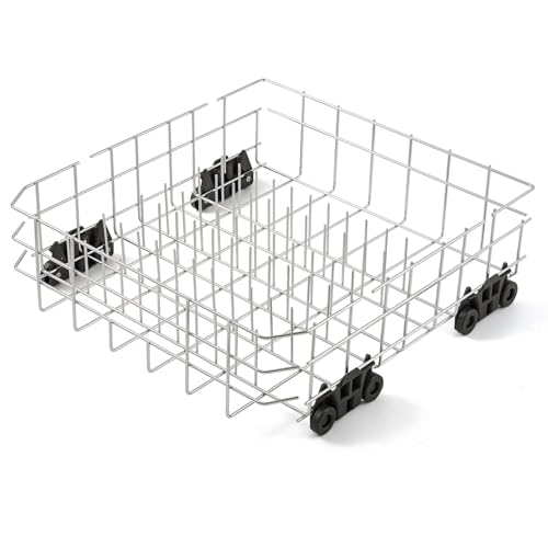 Stainless Steel W10728159 W10525646 Dishwasher Lower Rack Replacement Parts for Maytag Kitchenaid Lower Dish Rack 22’’D x 20.8’’W Kenmore Whirlpool W10780925 W10082825 Dishwasher Bottom Basket 1 Pack