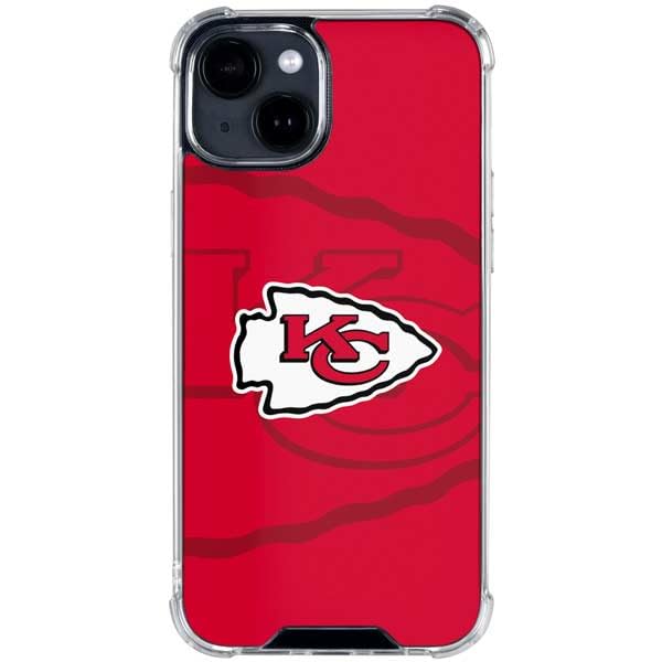 Skinit Clear Phone Case Compatible with iPhone 14 - Officially Licensed NFL Kansas City Chiefs Double Vision Design