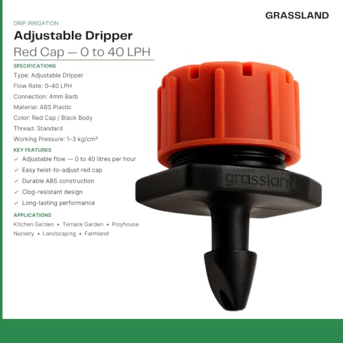 Image of Grassland 4mm Micro Tube feeder line pipe Pin Connectors Punch Tool Dripper Sprinklers 1 /4 Inch Emitters Drip irrigation kits accessories lateral fitting (50m+100pin+50Reddriper+2punch)