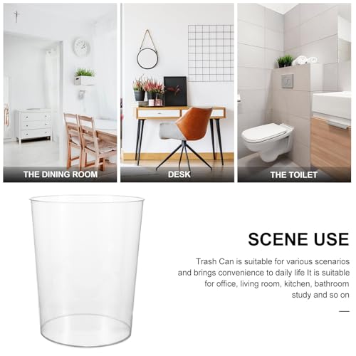 Caneca de basura plástica cilíndrica blanca 14L miniatura 3