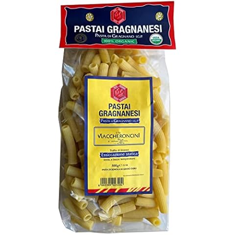 Maccheroncini Organic Italian Pasta di Gragnano I.G.P. | Pastai Gragnanesi | USDA Certified Organic | 17.6oz (500g) (Pack of 4) Cover