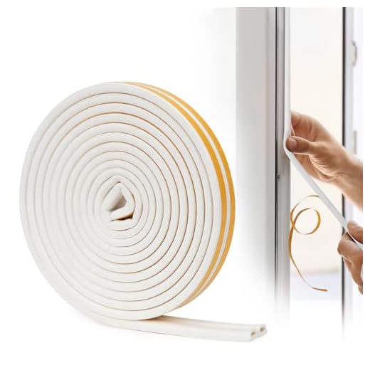 Door Weather Stripping - Self Adhesive Foam Seal Strip Weatherstripping for Doors Frame and Windows Gaps, Window Seal Anti-Collision Door Seal Strip 20 Feet, Reduce Noise Dust Cold Air (White)