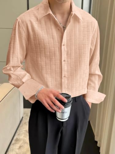 Image of Noble Monk Men's Full Sleeve Shirt | Casual Formal Button Down Top | Regular Fit Stylish Wear | Comfortable Everyday Apparel