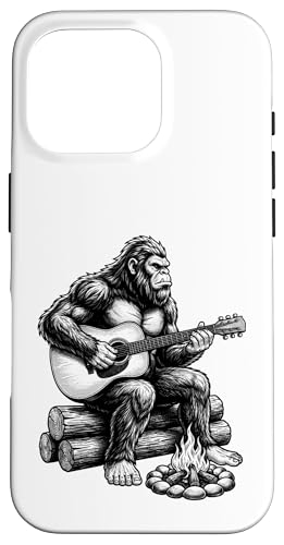 Campfire Big foot Playing Guitar Funny Sasquatch �X�}�z�P�[�X iPhone 16 Pro �p