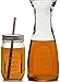 Circleware Country HUGE 9 Piece Set, Glass Yorkshire Mason Jars with Lids and Straws, 1- 33.8 Ounce Water Ice Tea Drink Pitcher Carafe, Four-16 Ounce Jars + Metal Lids + Reusable Plastic Straws