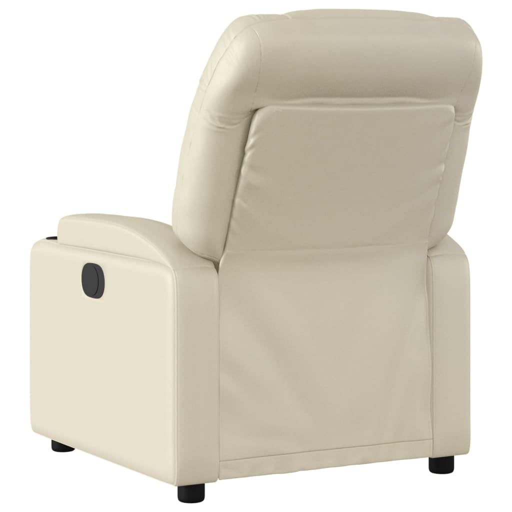 Relaxsessel mit Liegefunktion Kunstleder Creme Polstersessel