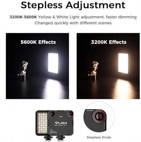 ULANZI VL81 Videoleuchte 81 LEDs Videolicht mit Cold Shoe, Foto Licht 3200K-5600K Farbtemperatur Helligkeit Einstellbar CRI 95+, 3000mAh Akku Kamera Licht für Fotografie YouTube Videoaufnahme