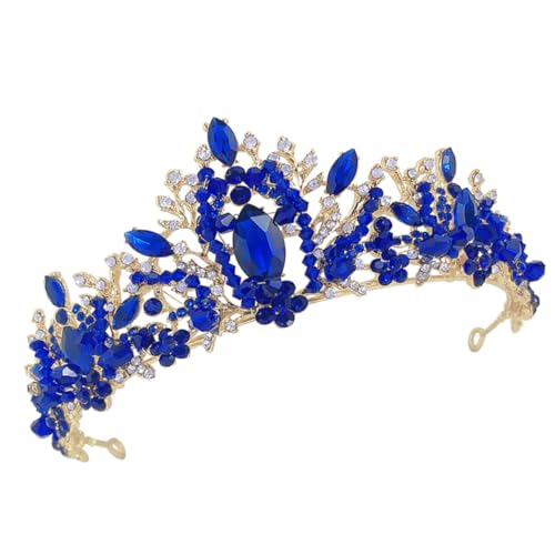 Tiara de cristal azul para peinados de boda y novias