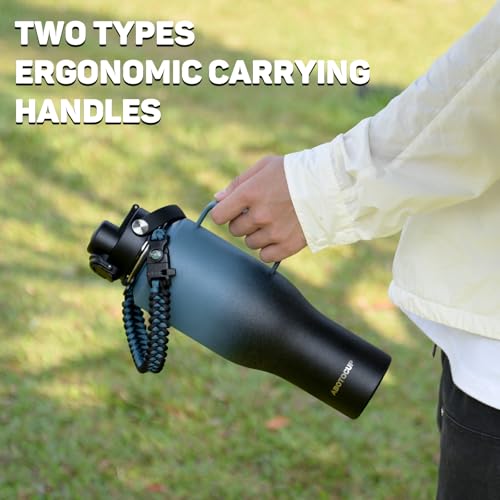 Image of ABOTOCUP Water Bottle 40oz, Insulated Tumblers with Handle & Straw Lid, Insulated Water Bottle Fits in Cup Holder, Double Wall BPA-Free, Stainless Steel Travel Cup Leak-proof to Keep Cold 24H&Hot12H