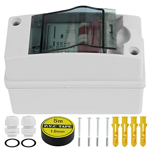 Circuit Breaker Solar DC Circuit Breaker Box 16A 500V 2 Pole Disconnect Switch IP65 Waterproof Distribution Box Miniature Circuit Breaker with Safety Protection for Solar Panel Grid System