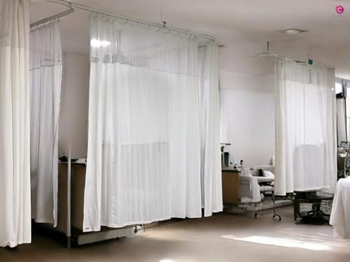 Image of CASA-NEST Hospital Partition Curtains for ICU and Wards PVC Curtains, 4.5 x 8 ft, Cream-Hos008